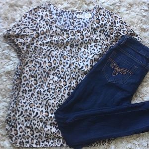Blouse Cheetah print blouse size medium